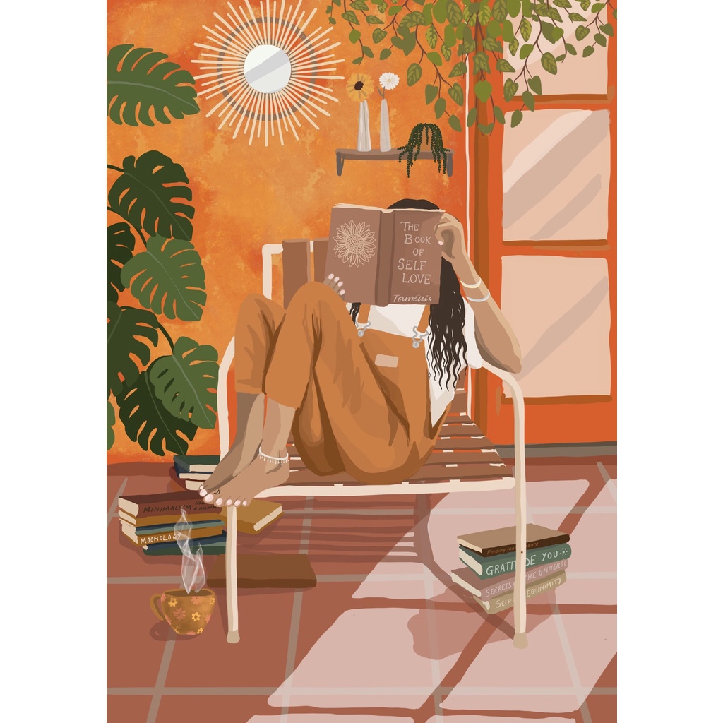 Set  6 tranh 10x15cm bóc dán chủ đề LIFE GIRL