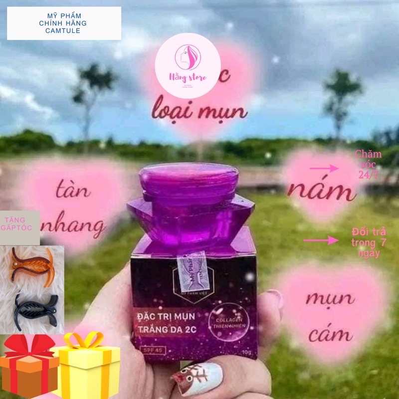 Kem face mụn 2c chính hãng 10g kèm quà tặng