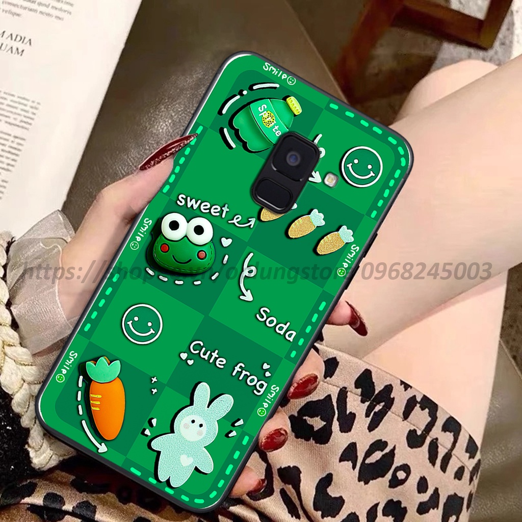 Ốp lưng Samsung A6 2018/ A6 Plus/ A8 2018/ A8 Plus/ J8 in hình 3D gấu cute cool ngầu giả nổi.
