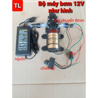 Máy Bơm Phun Sương 12 V Việt nhật + chuyển ống 8mm)