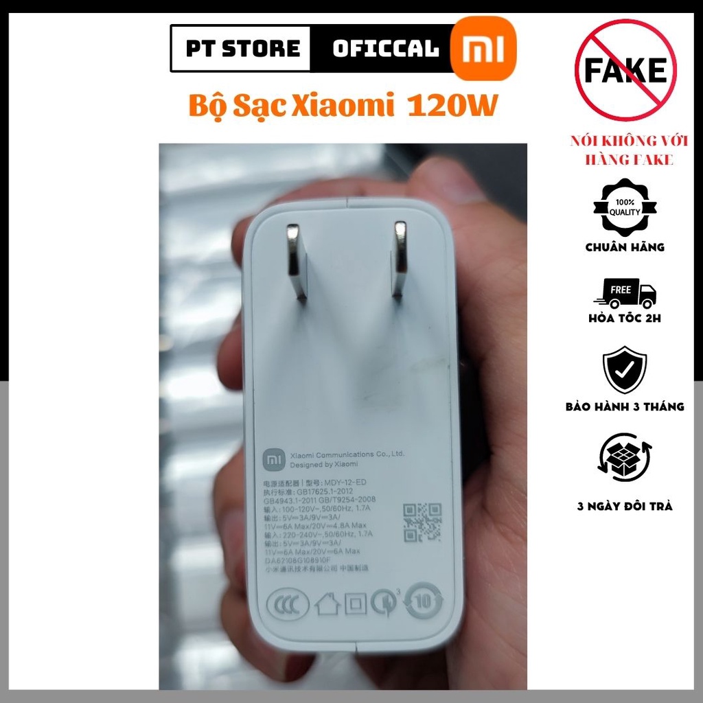 Bộ sạc Xiaomi chính hãng 120W dánh cho các dòng Mi10 ultra,11T pro/11 Ultra, 12 pro/ 12s/ 12s ultra..., Black shark 4,5