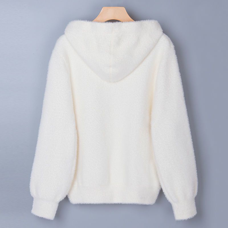 [Giao Ngay] Áo Khoác Cardigan Dệt Kim Dáng Rộng Chiết Eo Có Mũ Trùm Đầu Phong Cách Xuân Thu Mới Cho Nữ
