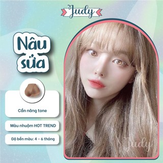 Thuốc nhuộm tóc màu Nâu sữa + tặng kèm gang tay và trợ nhuộm |Judyhairs tự nhuộm tóc tại nhà dễ dàng