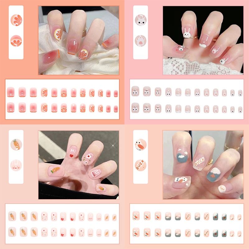 Set 24 Móng Tay Giả Có Thể Tháo Rời