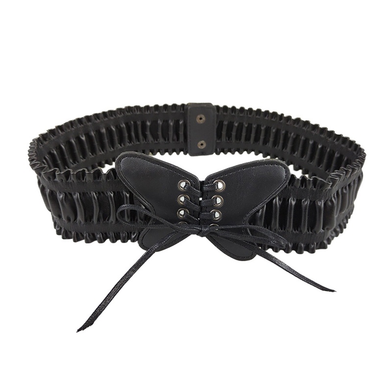 Thắt Lưng Co Giãn Phối Nơ Màu Đen Thời Trang Dành Cho Nữ