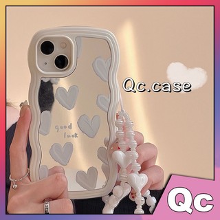 Ốp Điện Thoại Gắn Gương Hình Trái Tim Màu Trắng Phối Dây Xích Cho iPhone case iPhone 14 pro max case iPhone 14 case iPhone 13 pro max case iPhone 13 case iPhone 12 pro max case iPhone 12 case iPhone 11 pro max case iPhone 11 case iPhone x case iPhone xr