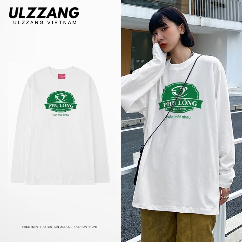 Áo thun dài tay Ulzzang cotton 100% dáng unisex form rộng in hình Phụ lòng nên mất nhau