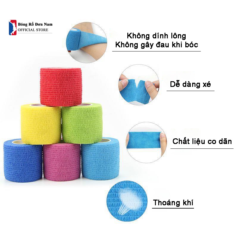 Băng keo thể thao tự dính- Băng quấn cổ chân, cuốn cổ tay, ngón tay chơi bóng đá, bóng chuyền...