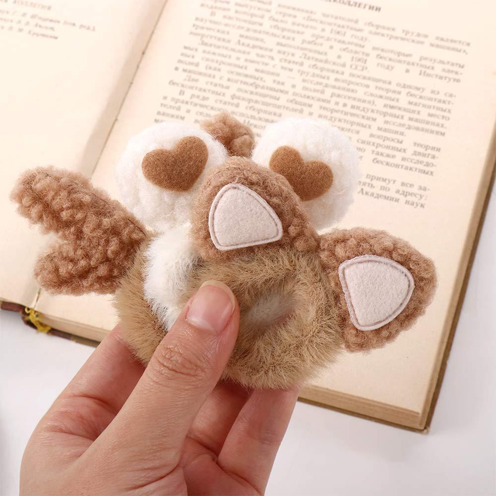 Dây Cột Tóc Scrunchies 15H Phủ Lông Trang Trí Sừng Hươu Dễ Thương Cho Bạn Gái