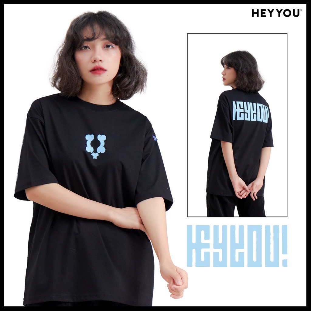 Áo phông nam nữ Heyyou Basic unisex thun form rộng tay lỡ từ Freesize(40-65kg)