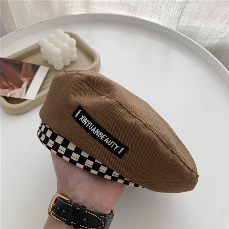 Mũ Beret Mỏng Thêu Chữ Phong Cách Nhật Bản Thời Trang Xuân Hè Cho Nữ