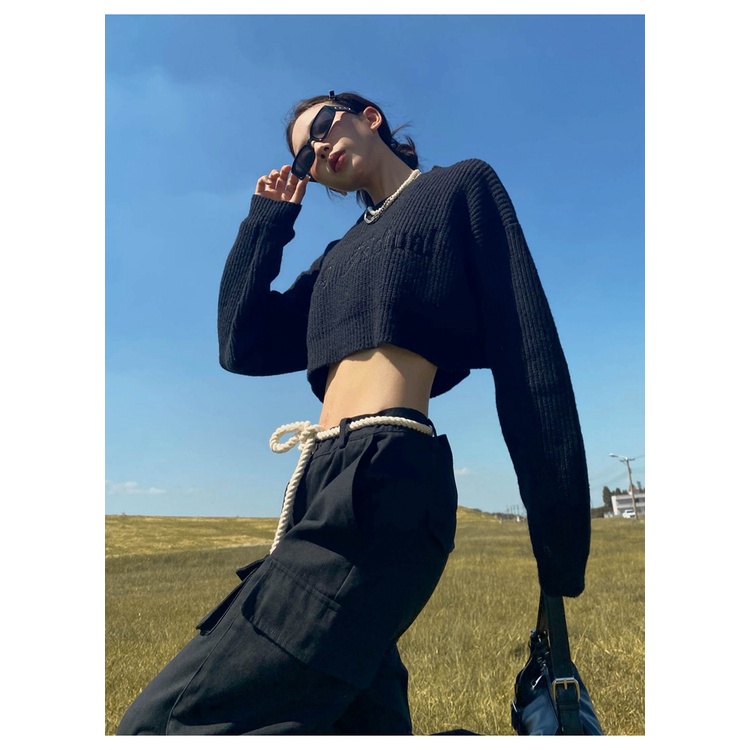 Cocory vn Áo Sweater Tay Dài Cổ Tròn Hoạ Tiết Thêu Thiết Kế Hợp Thời Trang Cho Nữ