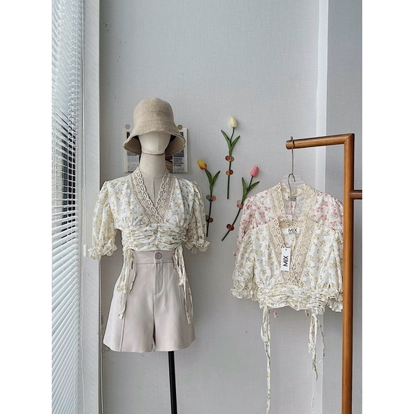 Áo kiểu hoa mini