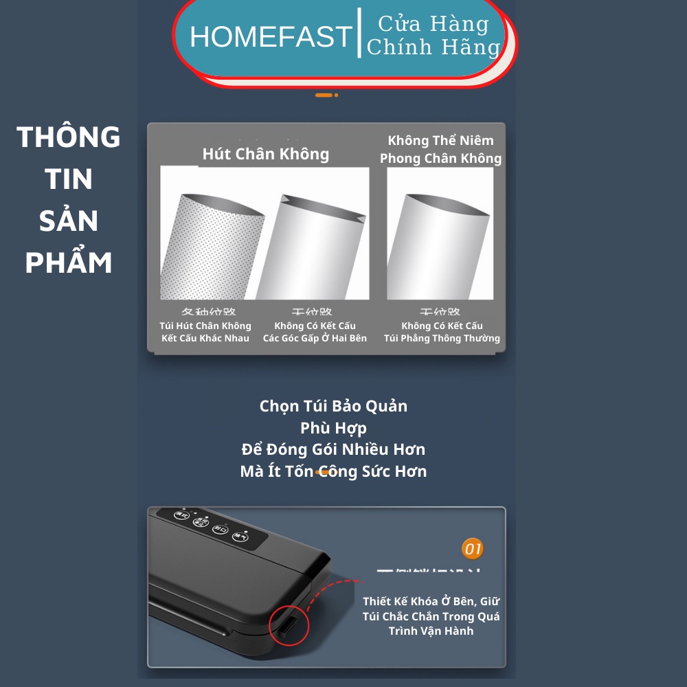 Máy Hút Chân Không Thực Phẩm Kèm Hàn Miệng Vacuum Sealer  Hút Siêu Khỏe Hết Khí Ép Chân Không