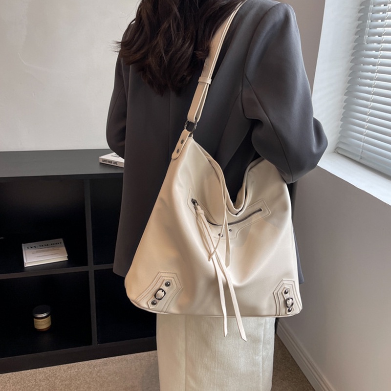 Túi Đeo Vai Cỡ Lớn Màu Đen Có Khóa Kéo Thời Trang Cho Nữ