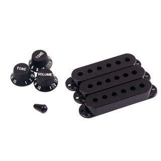 💖Bộ 3 Guitar Pickup Cover Volume Tone Knobs Tip Set, Đen