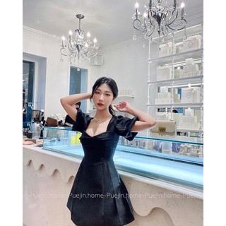 Váy tay bồng nơ ngực ( ảnh thật Độc Quyền )