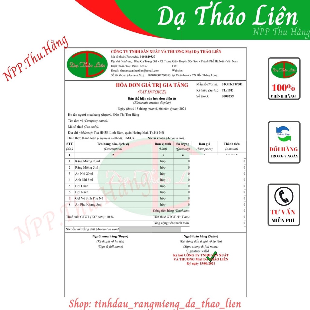 Lọ 5ml Tinh Dầu Răng Miệng Dạ Thảo Liên Chính Hãng, hiệu quả nhanh