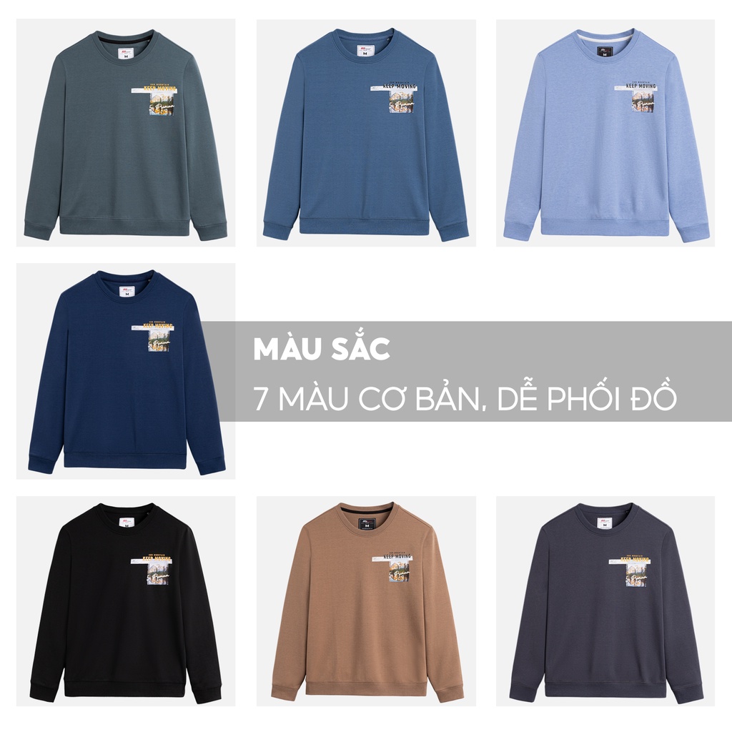 Áo Sweater Nam Thu Đông Chất Nỉ Cotton USA, Dày Dặn,Mềm Mịn,Thiết Kế In Ấn Tượng (ANO22039)