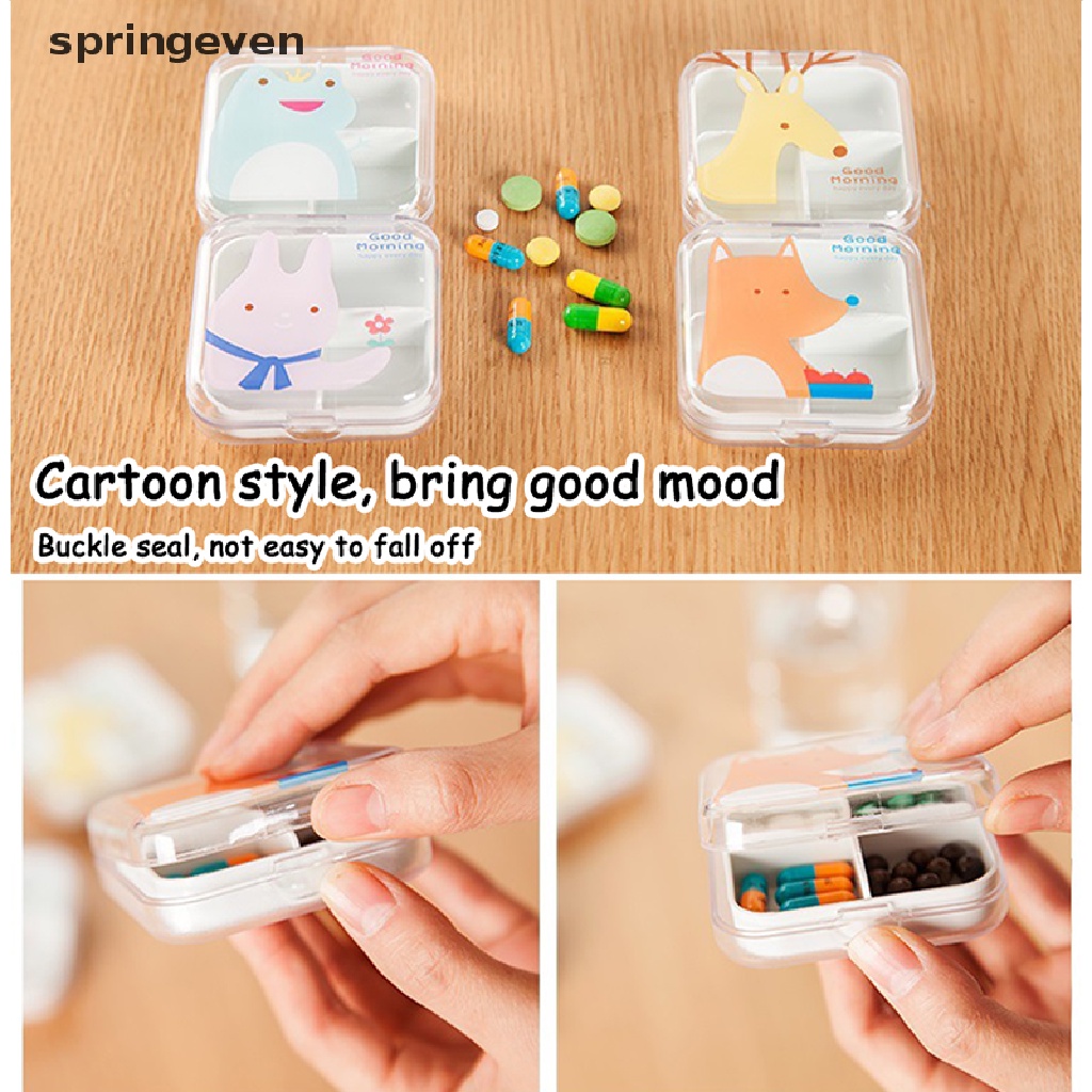Hộp Đựng Thuốc Mini Họa Tiết Hoạt Hình Dễ Thương Tiện Dụng Mang Theo Du Lịch