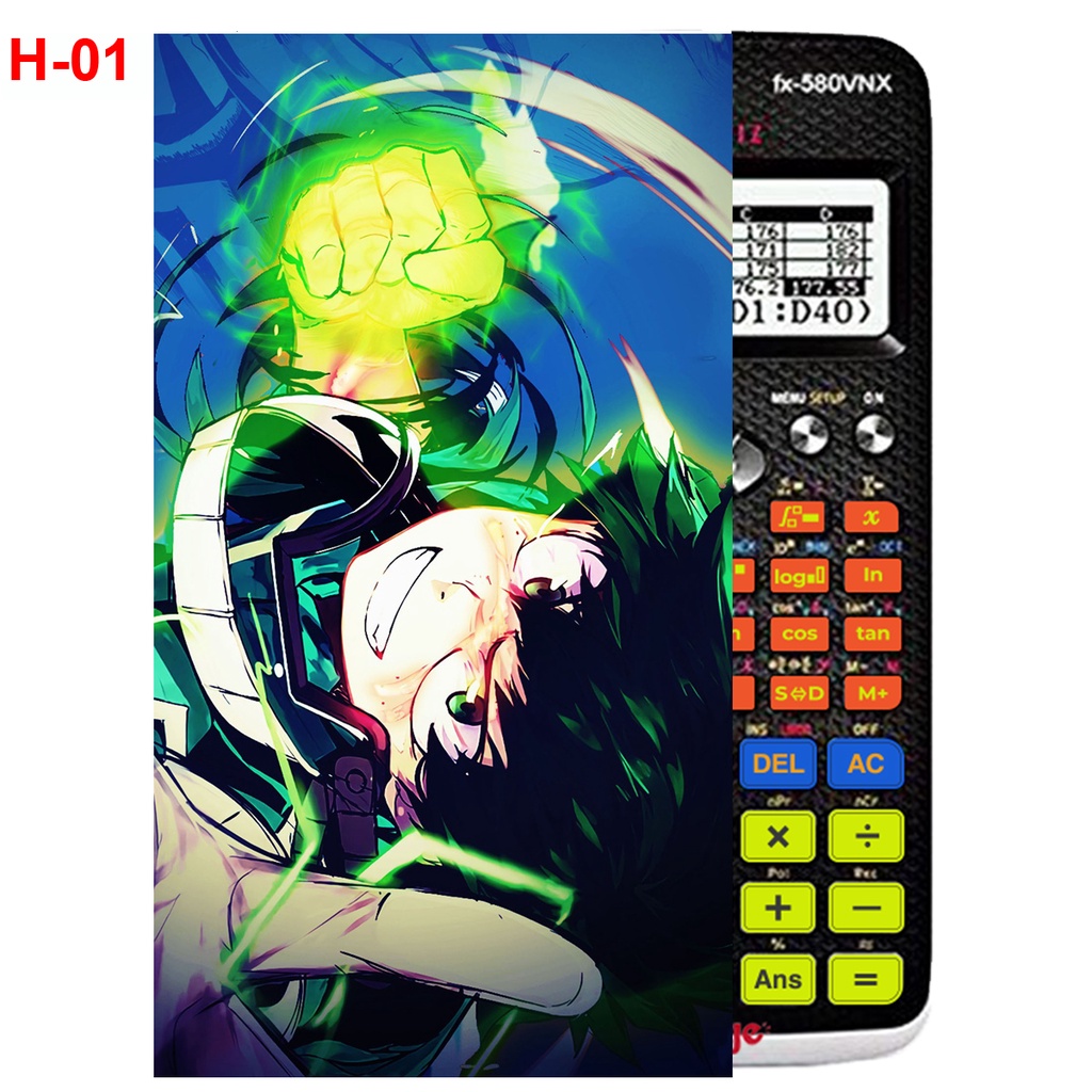 Decal Máy tính CASIO fx570, fx580...anime Học viện Anh Hùng, MY-HERO-ACADEMIA