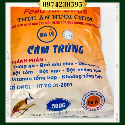 Cám trứng Ba Vì cao cấp giá rẻ 500g dùng chung cho các loại chim - Cám chim Ba Vì dinh dưỡng cho chim  lồng chim BTA