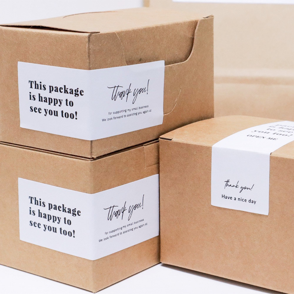 Cuộn 100 Nhãn Dán Trang Trí Sổ Tay In Chữ Thank You Độc Đáo