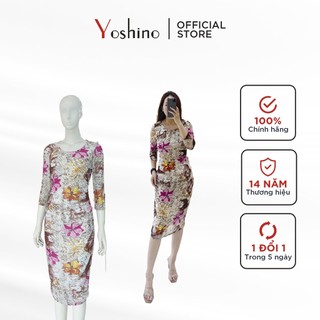 Đầm họa tiết hoa nhún thanh lịch Yoshino 215523154