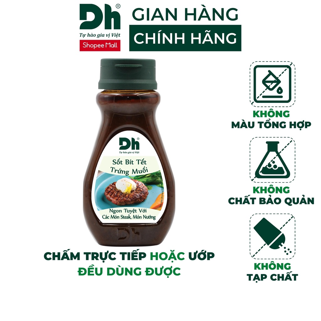 Sốt bít tết trứng muối Dh Foods gia vị chế biến thịt nướng, các món chiên xào lọ 200gr