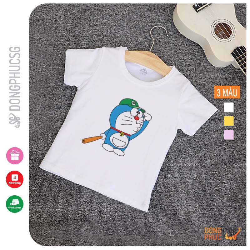 Áo trẻ em hình Doremon thun cotton mềm mịn phông mát mẻ đủ size cho bé trai bé gái TE03 DONGPHUCSG