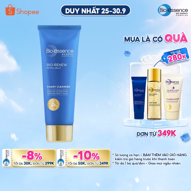Sữa rửa mặt dưỡng da (da dầu & hỗn hợp) Bio-Renew Bio-Essence Foamy Cleanser cấp ẩm và phục hồi 100g