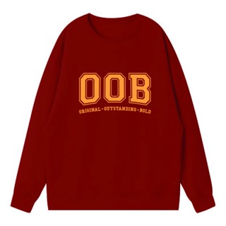 Áo Sweatshirt BOO Nỉ Cào Bông Unisex Dáng Oversize In Logo OOB Phối Màu