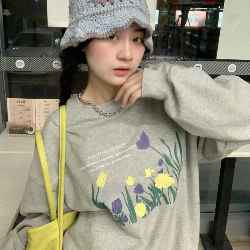 NRVP Mới Áo Thun Tay Dài Dáng Rộng In Chữ Phong Cách Hàn Quốc 2023