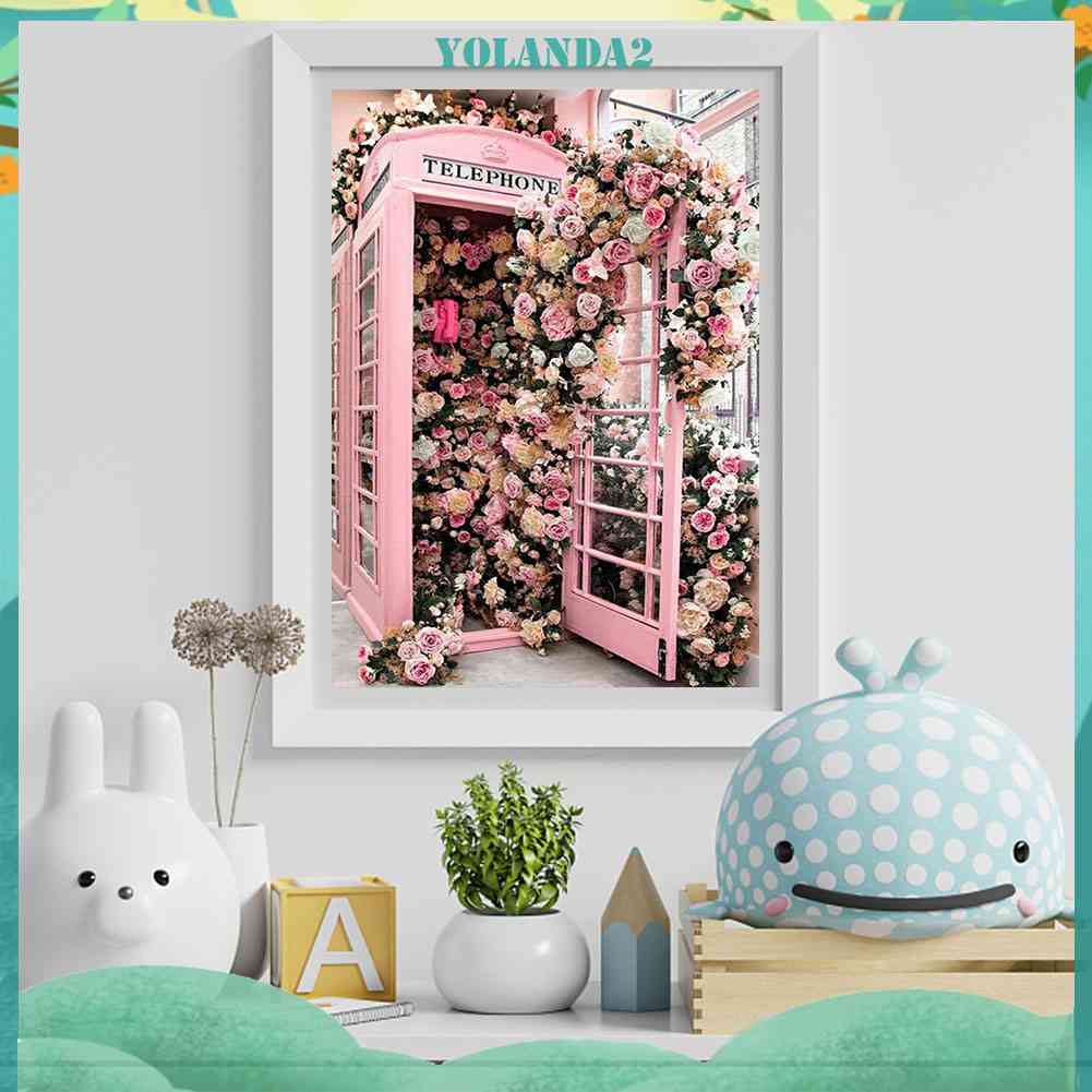 Bộ Tranh Đính Đá 5D Tự Làm Hình Hoa Hồng Dùng Trang Trí Điện Thoại / Giày Bốt