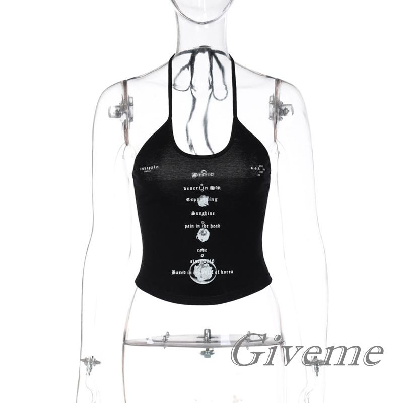 Áo Thun Không Tay In Chữ Givenme Thời Trang Mùa Hè Dành Cho Nữ