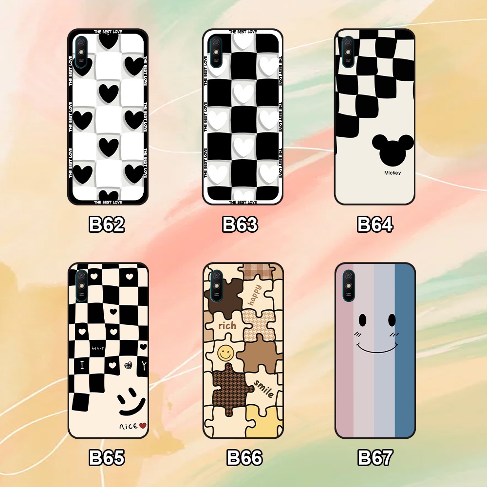 Ốp lưng Xiaomi Redmi 9A / 8A / 7A in trái tim the best love,ô caro mickey ,mặt cười thời trang cá tính bảo vệ camera