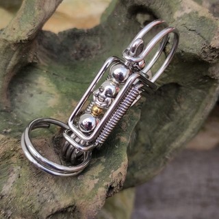 Móc chìa khóa  thần tài xe máy ô tô đẹp chất liệu inox cài lưng quần thời trang Móc khóa thủ công