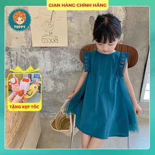Đầm tiệc cho bé màu xanh cổ vịt