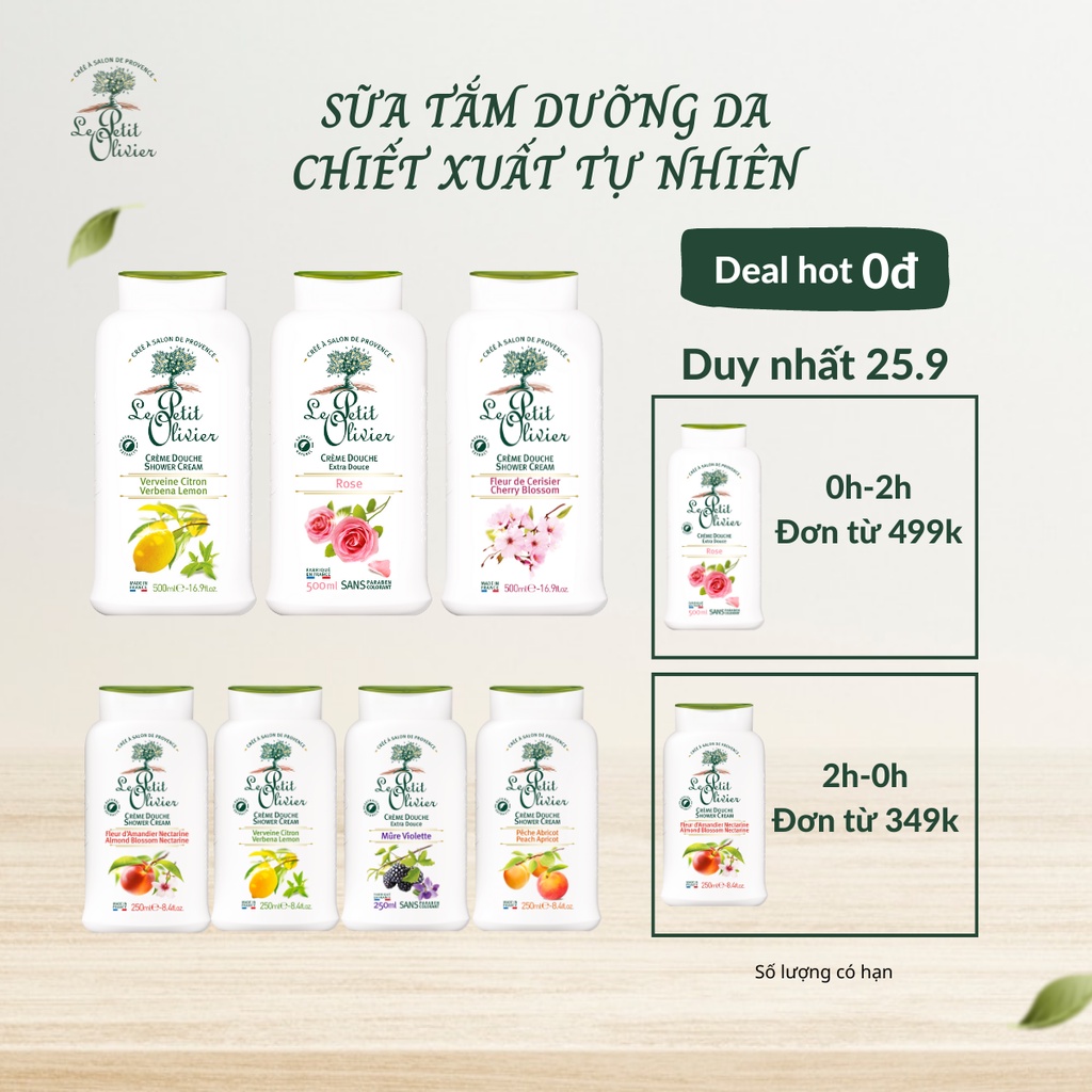 Sữa tắm chiết xuất từ thiên nhiên Le Petit Olivier