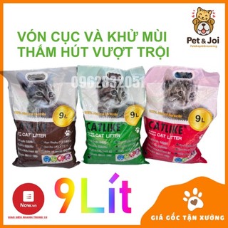 Cát vệ sinh cho mèo CATLIKE 9LIT⚡CHỈ 1 NGÀY⚡ - cafe chanh táo, khử mùi và vón tốt - PET&JOI