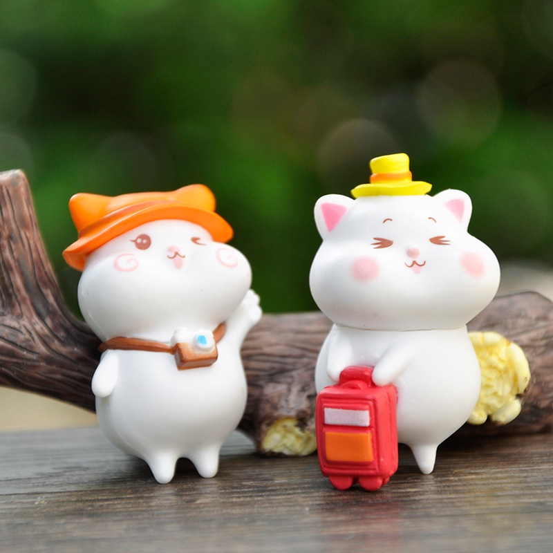 Set 7 mô hình mèo béo Rap biểu cảm dễ thương trang trí bàn học bàn làm việc nhà cửa taplo ô tô quà tặng bạn bè