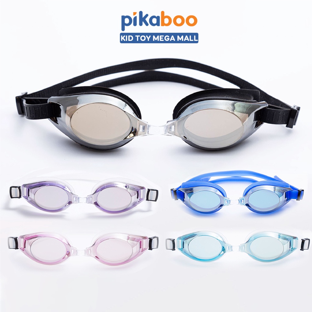 Kính bơi Pikaboo chất liệu silicone và PC mắt kính tráng gương cao cấp chống tia cực tím