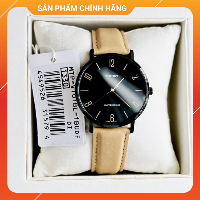 Đồng hồ nam dây da chính hãng Casio MTP-VT01BL-1B