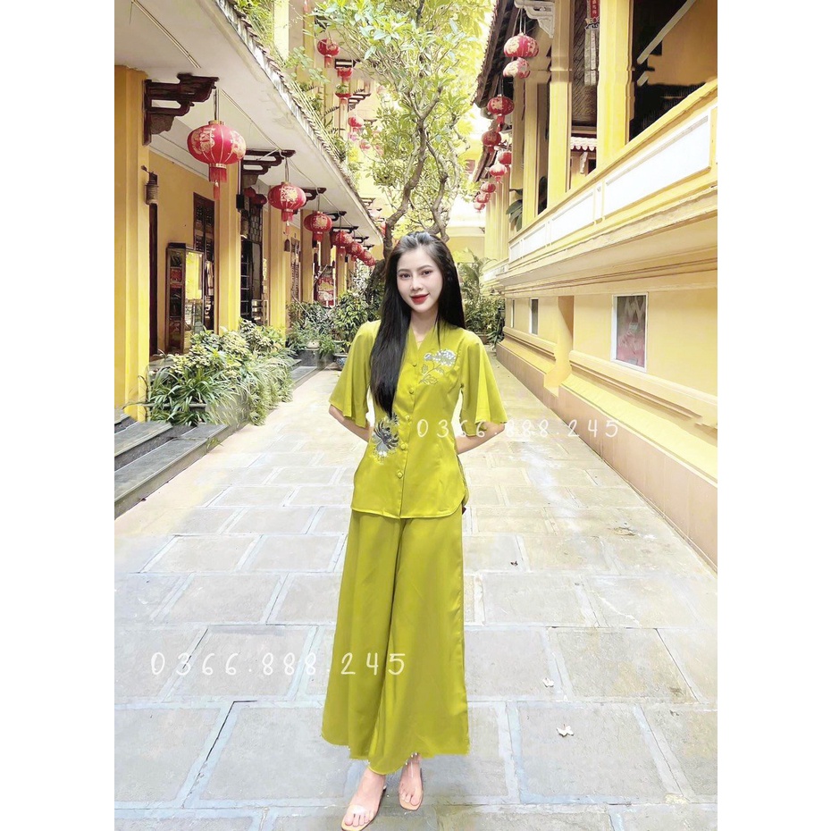 Đồ Lam Đi Chùa Chất Vải Lụa Dày Dặn L16