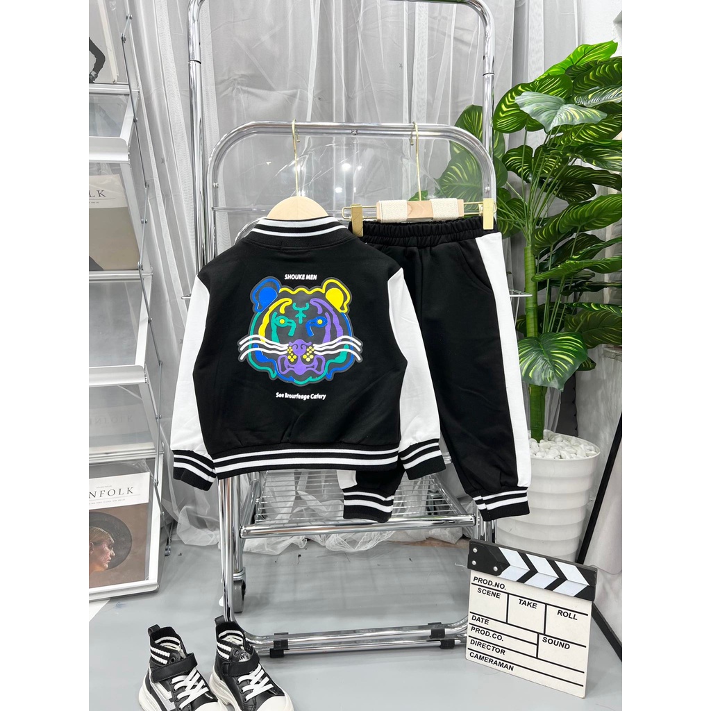 Đồ bộ trẻ em bomber tiger, bộ nỉ trẻ em thu đông KIDGANG 2023