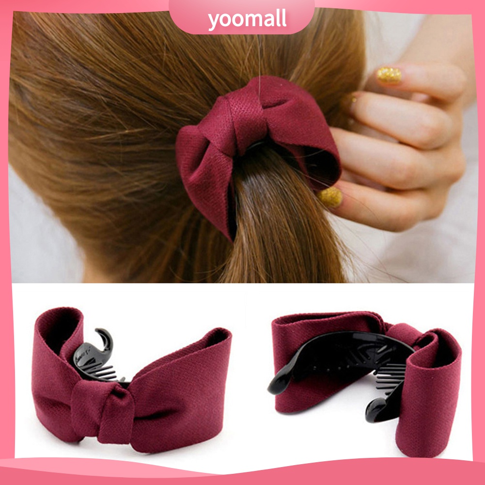 Kẹp tóc nữ hình chiếc nơ màu trơn phong cách hợp thời trang