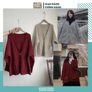 Áo khoác len cadigan nữ thừng, cardigan dày dặn fom rộng kiểu dáng Hàn Quốc