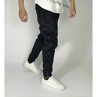 Quần jogger kaki nam nữ dáng thể thao khóa zip, đủ size, đủ màu