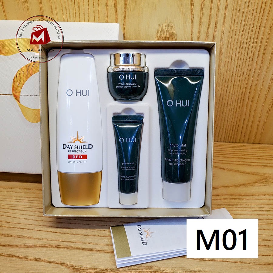 Set Kem chống nắng Ohui Day Shield Perfect Sun BLACK 4 món mẫu mới