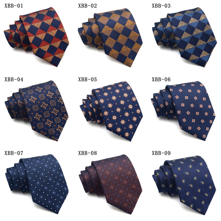 Cà Vạt 8CM Họa Tiết Sọc Caro / Chấm Bi Thời Trang Công Sở Cho Nam